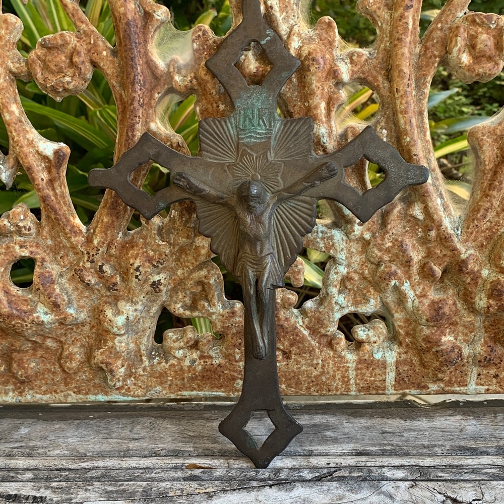 Antique Brass Crucifix Wall Decor